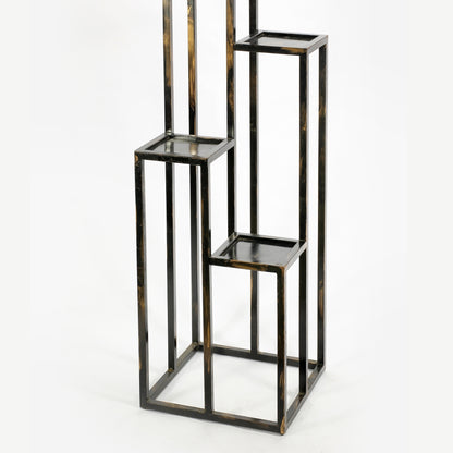 47.25" 4 Tier Black / Gold Cast Metal Plant Stand