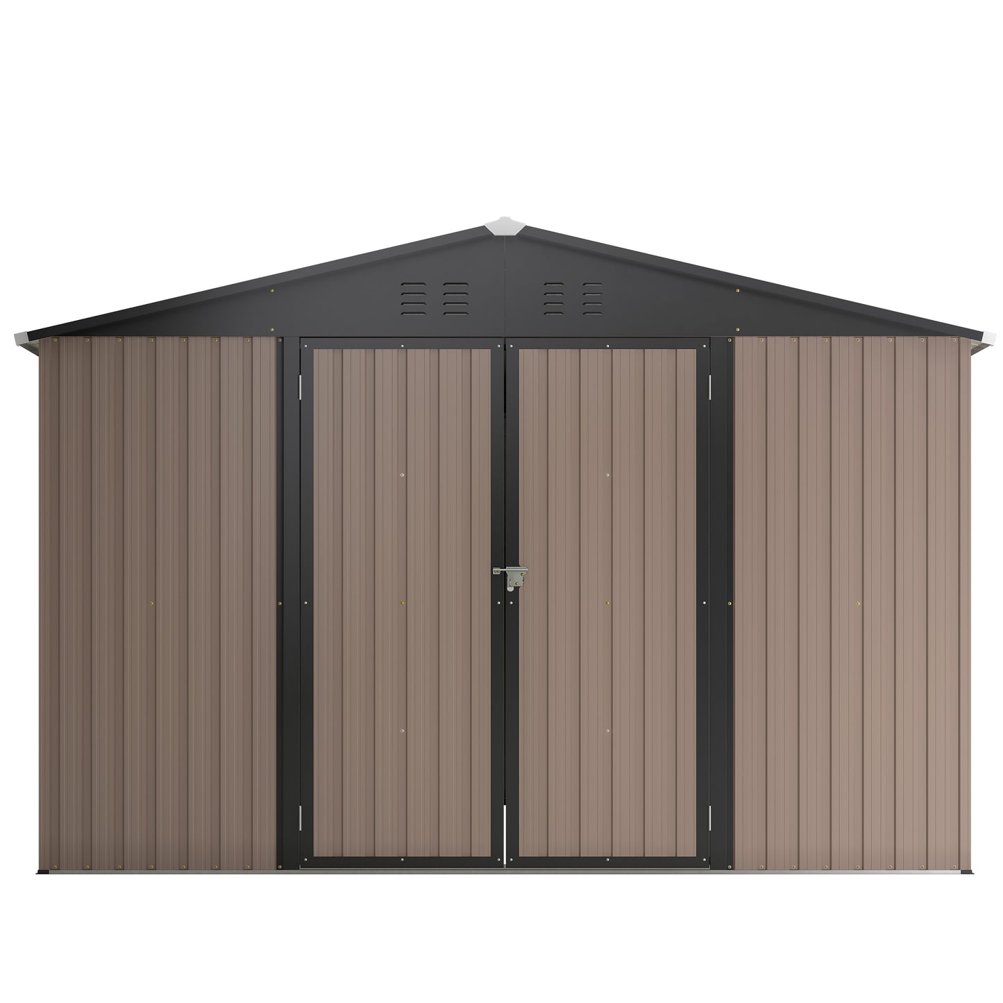 10' x 10' Metal Storage Shed for Ourdoor, Steel Yard Shed  with Design of Lockable Doors, Utility and Tool Storage for Garden, Backyard, Patio, Outside use