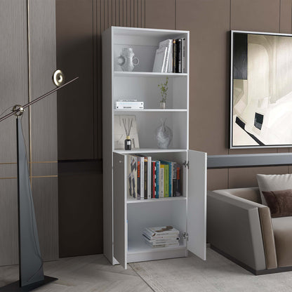 Zachary White 2-Door Bookcase