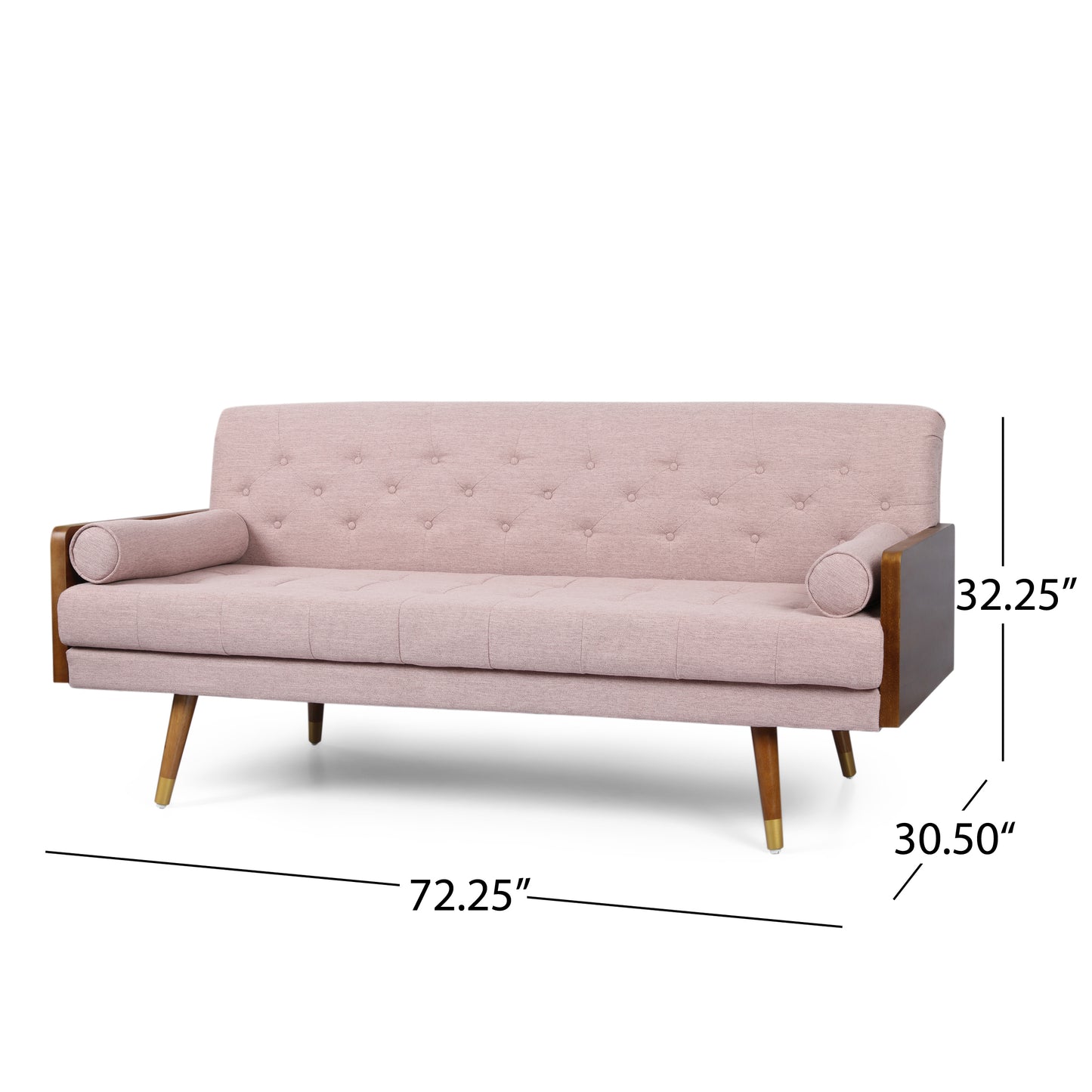 Aidan Mid-Century Modern Tufted Fabric Sofa