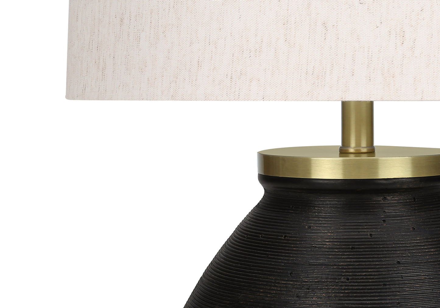 Lighting, 25"h, Table Lamp, Black Concrete, Ivory / Cream Shade, Contemporary