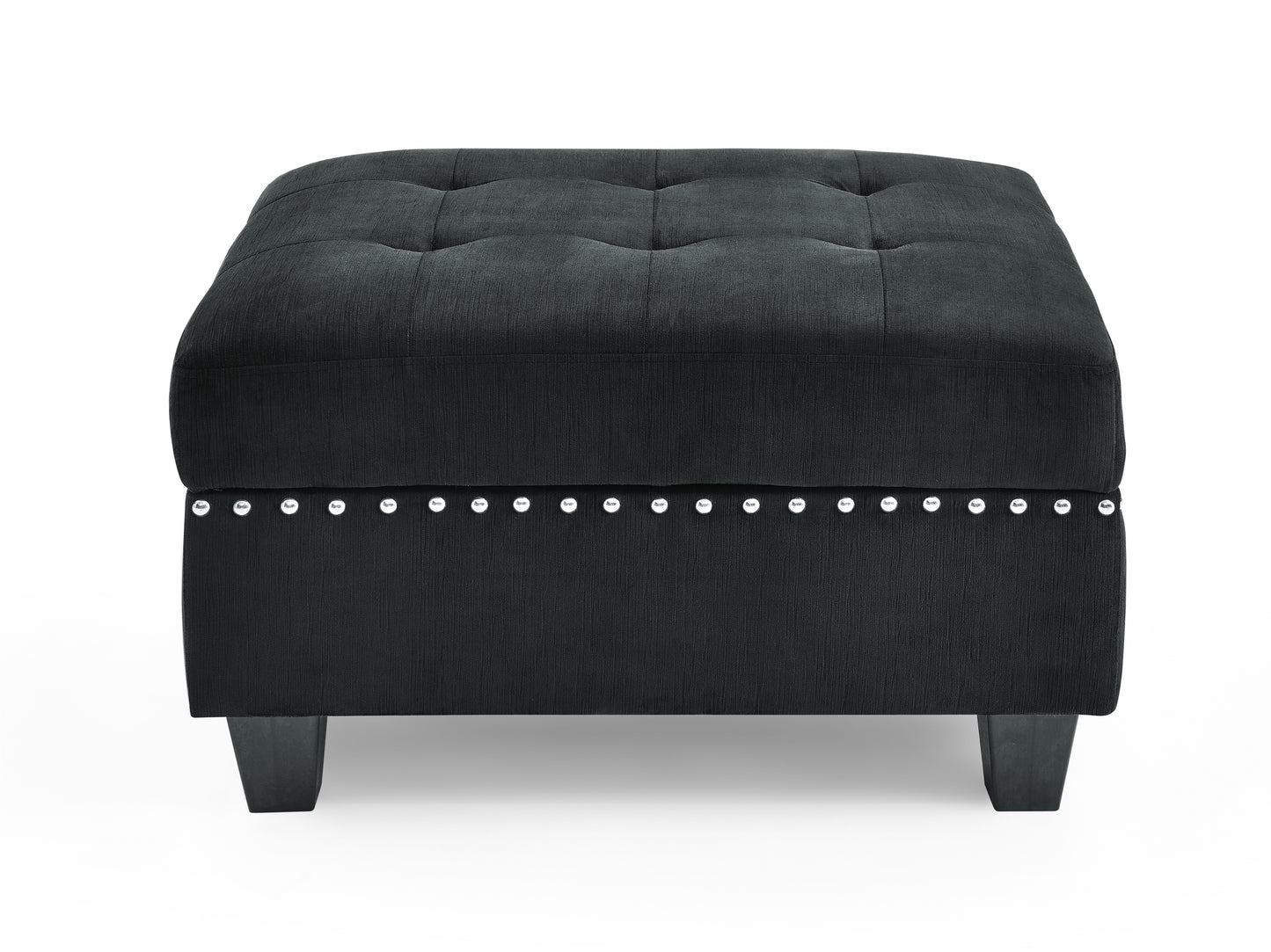 U shape Modular Sectional Sofa,DIY Combination,includes Two Single Chair ,Two Corner and Two Ottoman,Black Velvet.