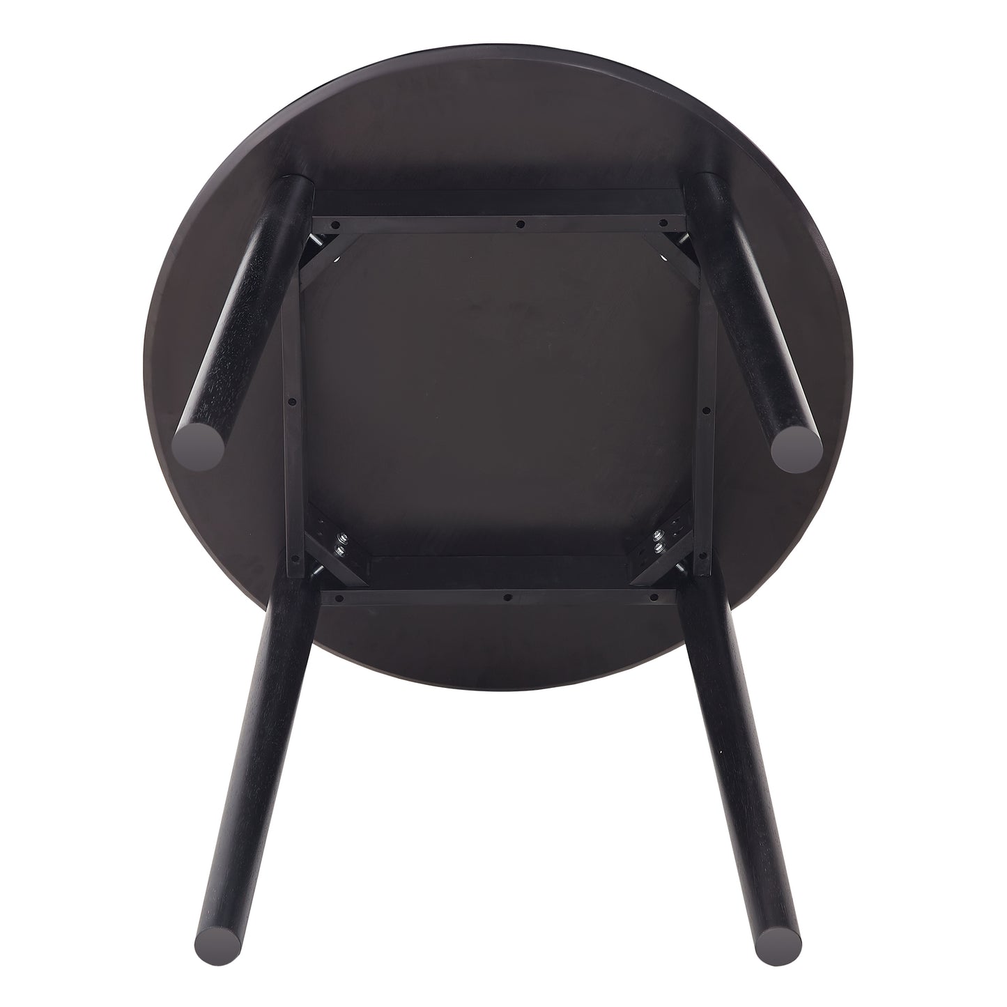 Black Round Table, all solid wood, can sit 2-4 people diameter 31.5 inches