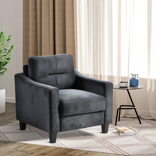 Chair Comfortable for Living Room Bedroom Office Small Space Black Velvet