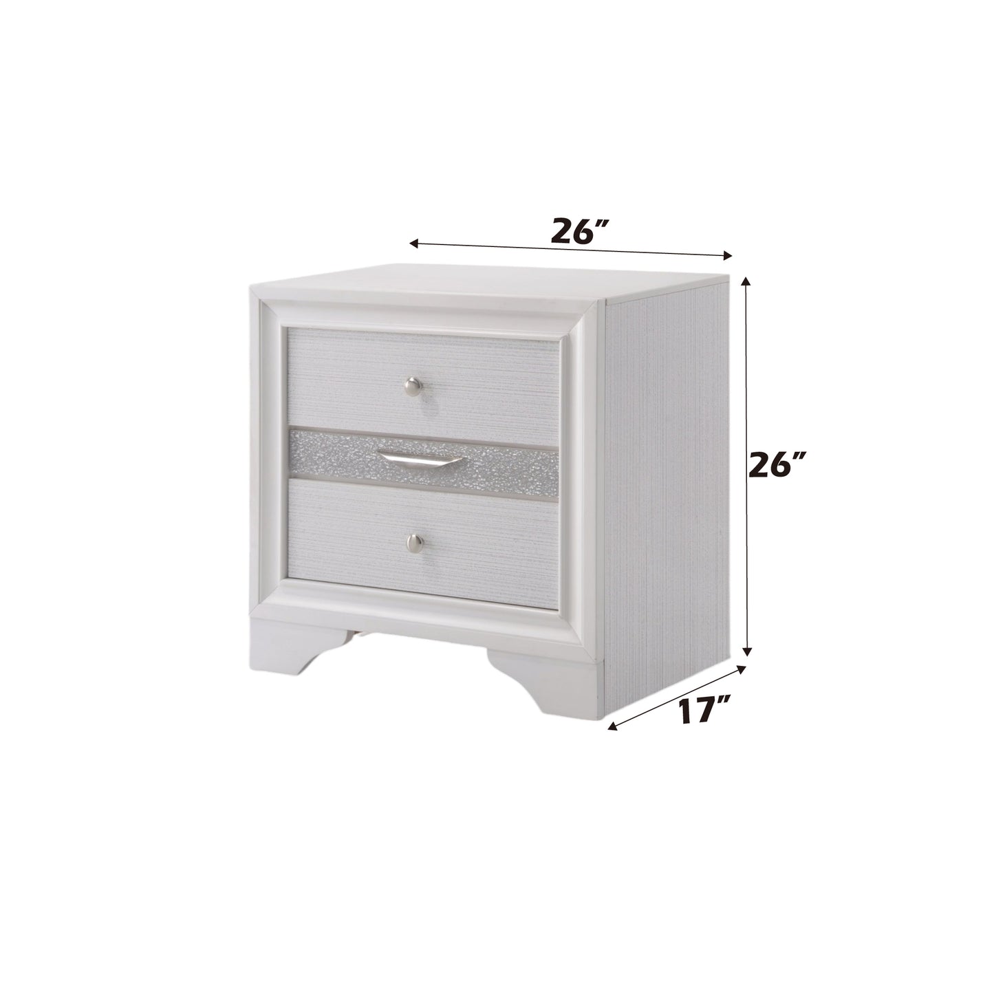 Naima White Finish Nightstand