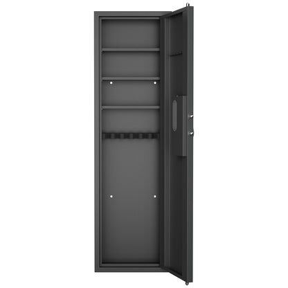 53" Passwod Touch Panel In-Wall Safe,Hidden Wall Gun Safe for Rifles with Adjustable Shelves,Assembled Storage Multifunctional Wall Safe for Firearm and Valuables (Black-Digital)