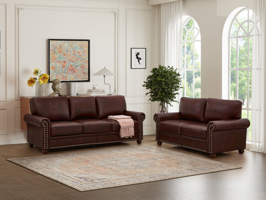 Living Room Sofa with Storage Sofa 2+3 Sectional Burgundy Faux Leather