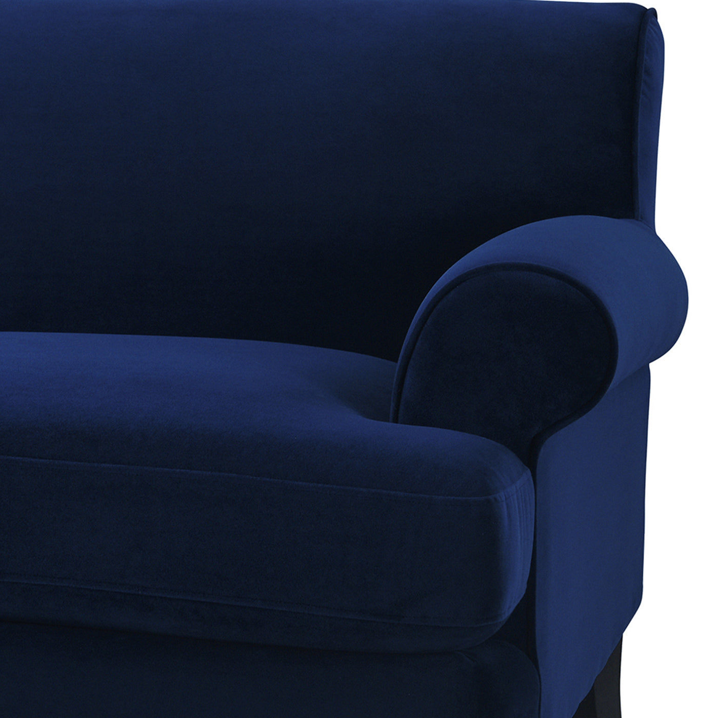 Alana Lawson Three-Cushion Tightback Sofa, Navy Blue Velvet