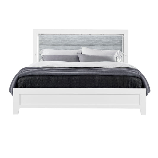 OMODA WHITE QUEEN BED WITH LED