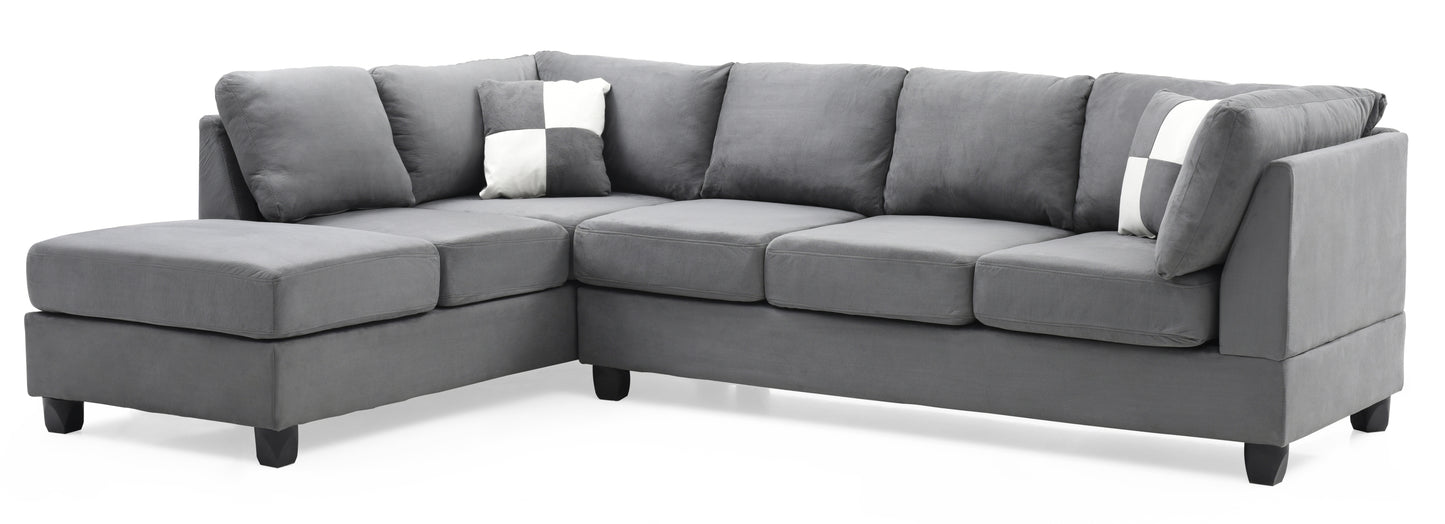 Glory Furniture Malone G633B-SC Sectional ( 3 Boxes) , GRAY
