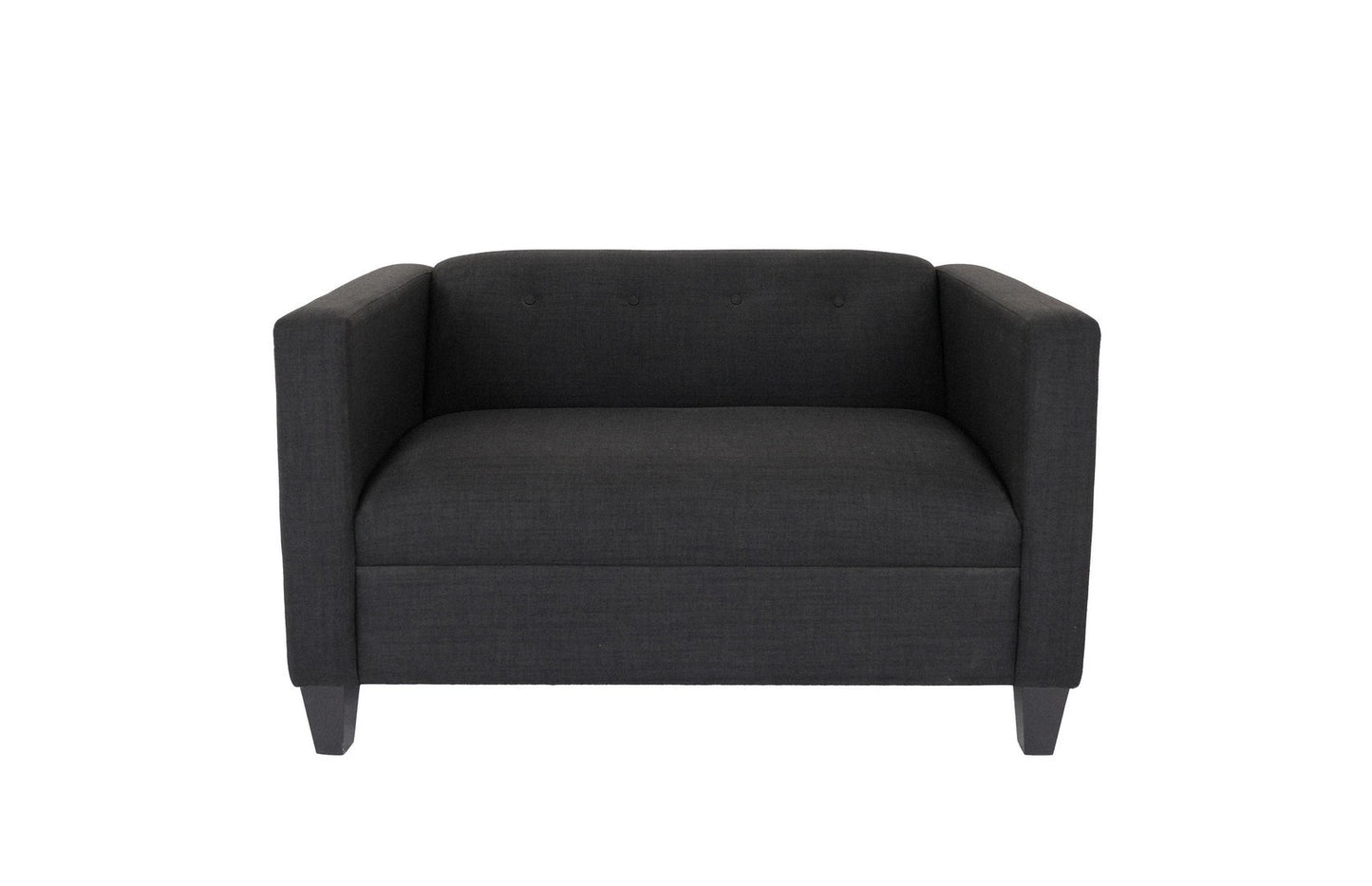 Bennet Black Loveseat Sofa for Living Room, Modern Décor Love Seat Mini Small Couches for Small Spaces and Bedroom with Solid Wood Frame (Polyester Nylon)