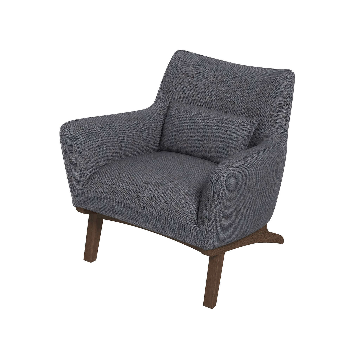 New Design Brayden Mid Century Modern Grey Linen Armchair with Solid Wood Frame and Padded Seat for Home Office 32.5'H x 30'W x 30'D