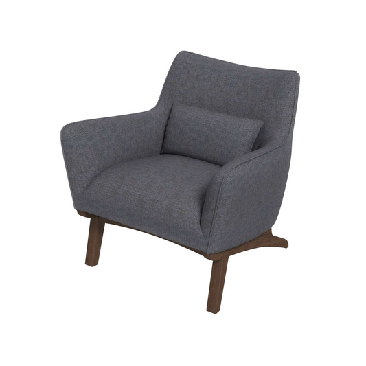 New Design Brayden Mid Century Modern Grey Linen Armchair with Solid Wood Frame and Padded Seat for Home Office 32.5'H x 30'W x 30'D