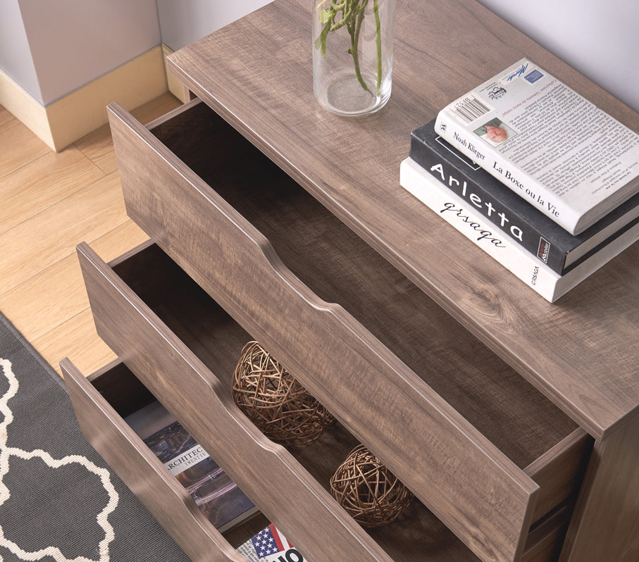 Functional 5 Drawer Chest in Hazelnut Finish