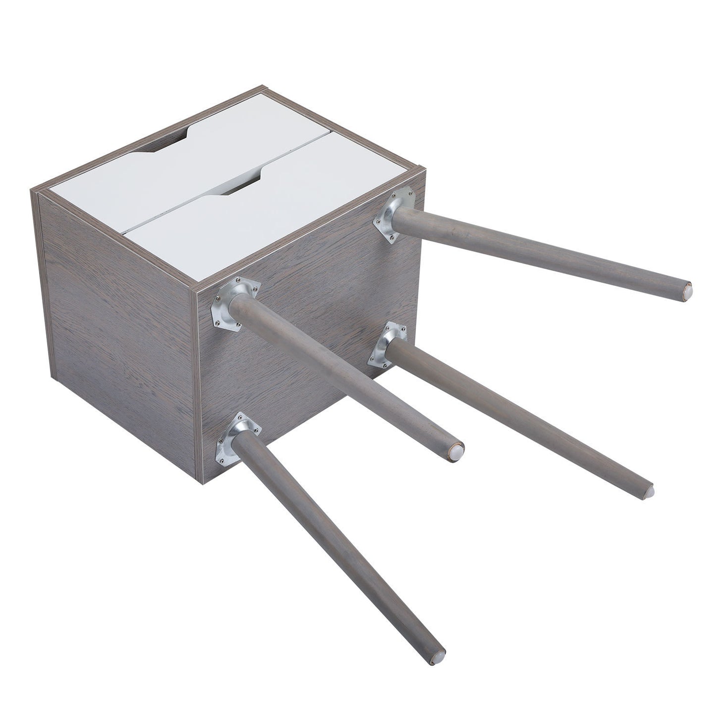 Set of 2 Bedside Table with Two Drawer Storage Design for Living Room Sofa - Gray