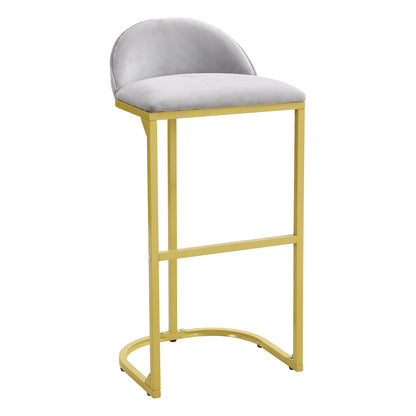 30" Counter Height Bar Stools Set of 2, Bar Stools with Back and Gold Metal Frame, Modern Luxury Bar Stools with Footrest, Upholstered Velvet Counter Stool Chairs for Kitchen Island