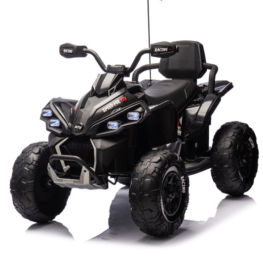 24V Kids Ride On Electric XXXL ATV W/parents Control,Four-wheel shock absorber,English storytelling function,Music,Lights,USB,MP3,Power display,Bluetooth,speeds of 1.24-3.73MPH For Kids Aged 3-12.