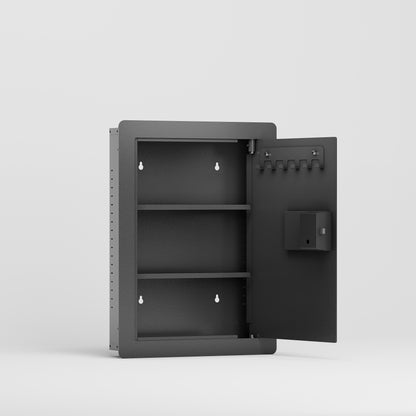 Wall Safes Between the Studs, Hidden Safe with Digital Keypad, Removable Shelves, In Wall Safe for Firearms, Gun, Valuables (Black)