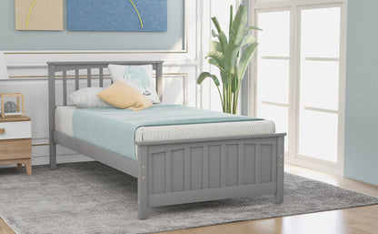 Wood Platform Bed Twin size Platform Bed, Gray