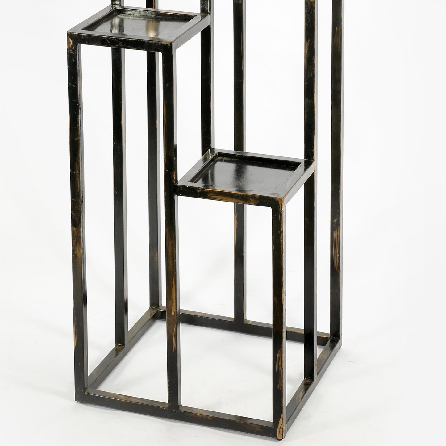 47.25" 4 Tier Black / Gold Cast Metal Plant Stand