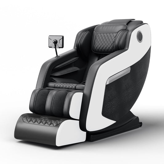 Massage Chair,Full Body Zero Gravity Recliner with Bluetooth, Hip Heating, Foot Massage and Air Massage System for Home Office, for mom/dad (Black and white)