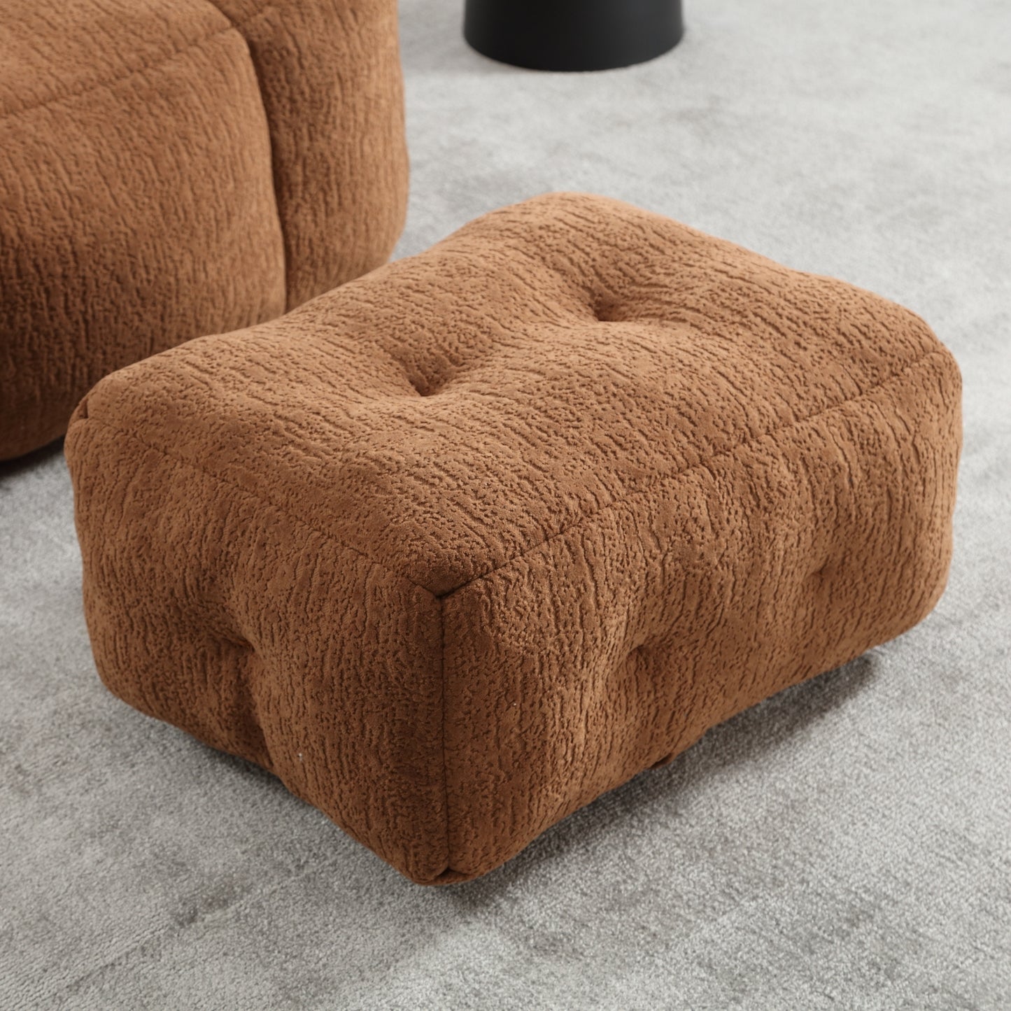 Fluffy bean bag chair, comfortable bean bag for adults and children, super soft lazy sofa chair with memory foam and ottoman, indoor modern focus bean bag chair for living room, bedroom, apartment