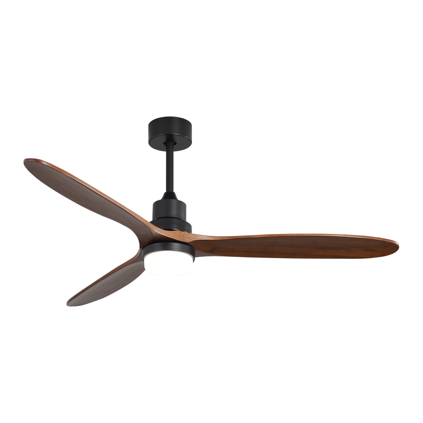 60 Inch Ceiling Fan With Lights 3 Solid Wood Fan Blade Noiseless Reversible Motor Remote Control