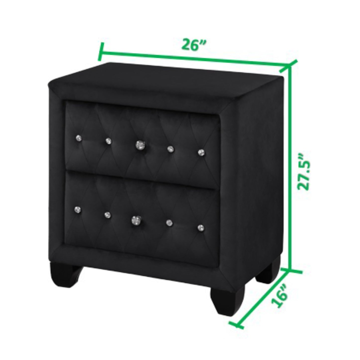 Modern style Night Stand Made With Wood In Black