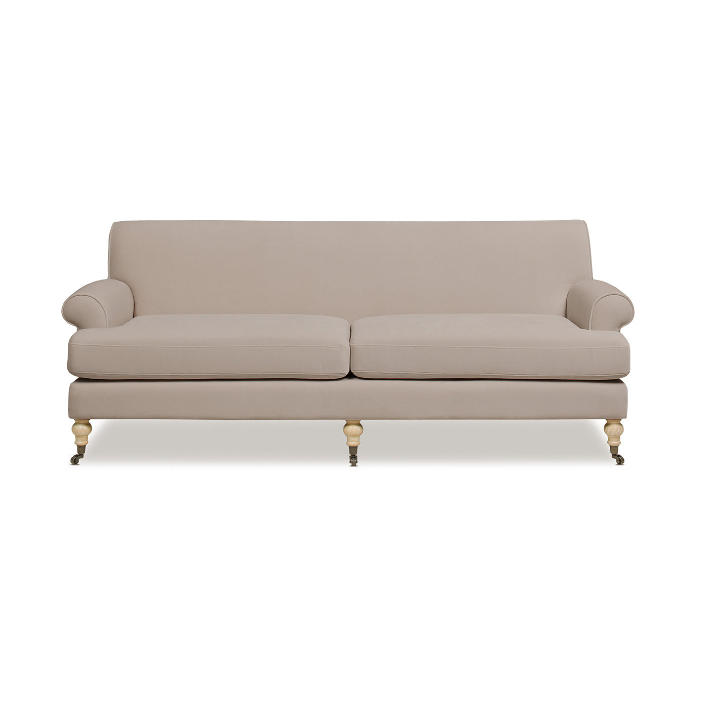 Alana 88" Lawson Two-Cushion Tightback Sofa, Mink Beige Performance Velvet