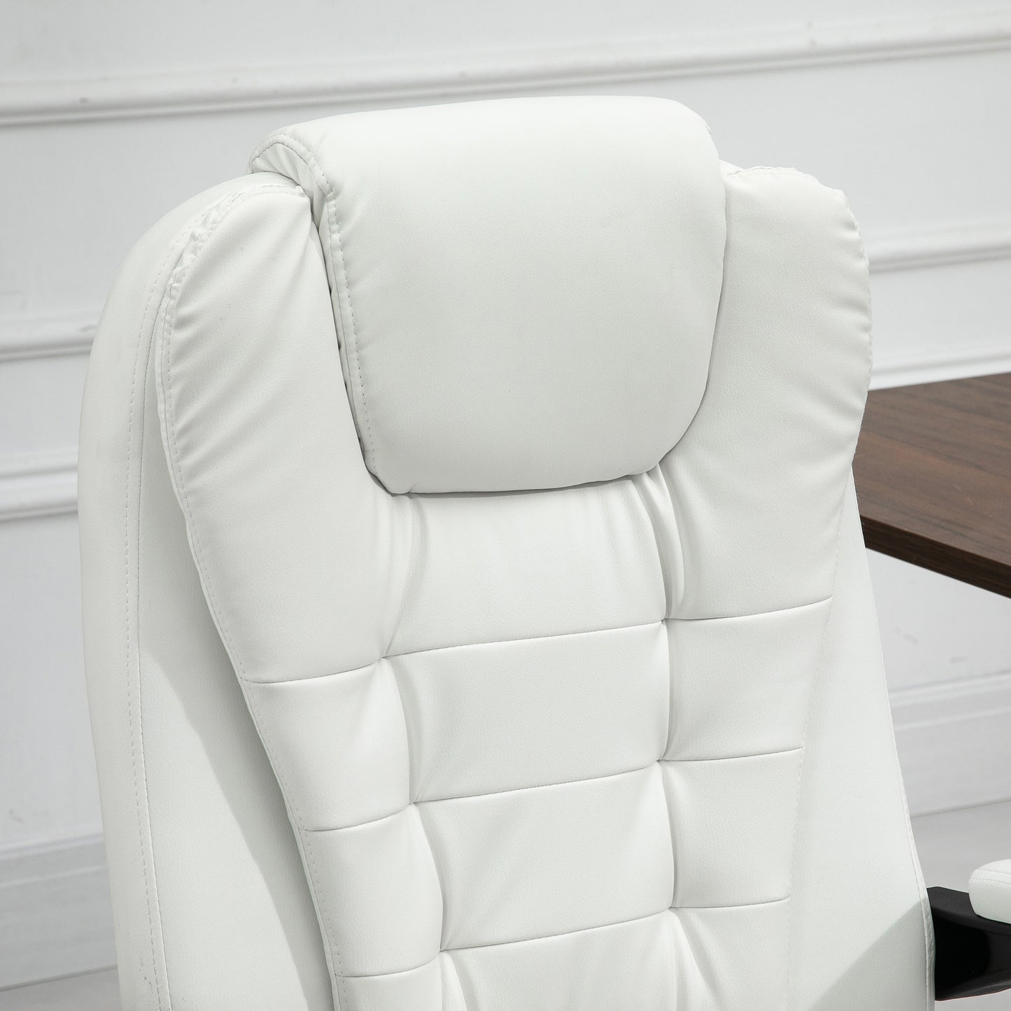 Vinsetto 7-Point Vibrating Massage Office Chair, High Back, White