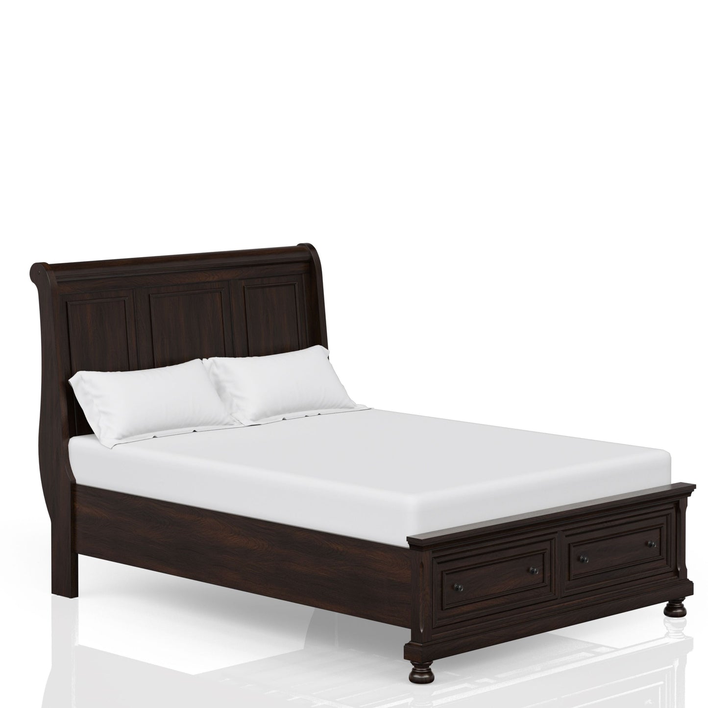 Dark Cherry Queen Storage Bed