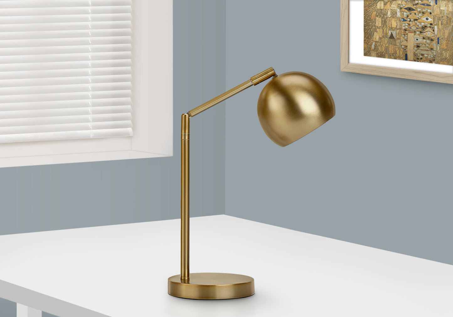 Lighting, 19"h, Table Lamp, Gold Metal, Gold Shade, Contemporary