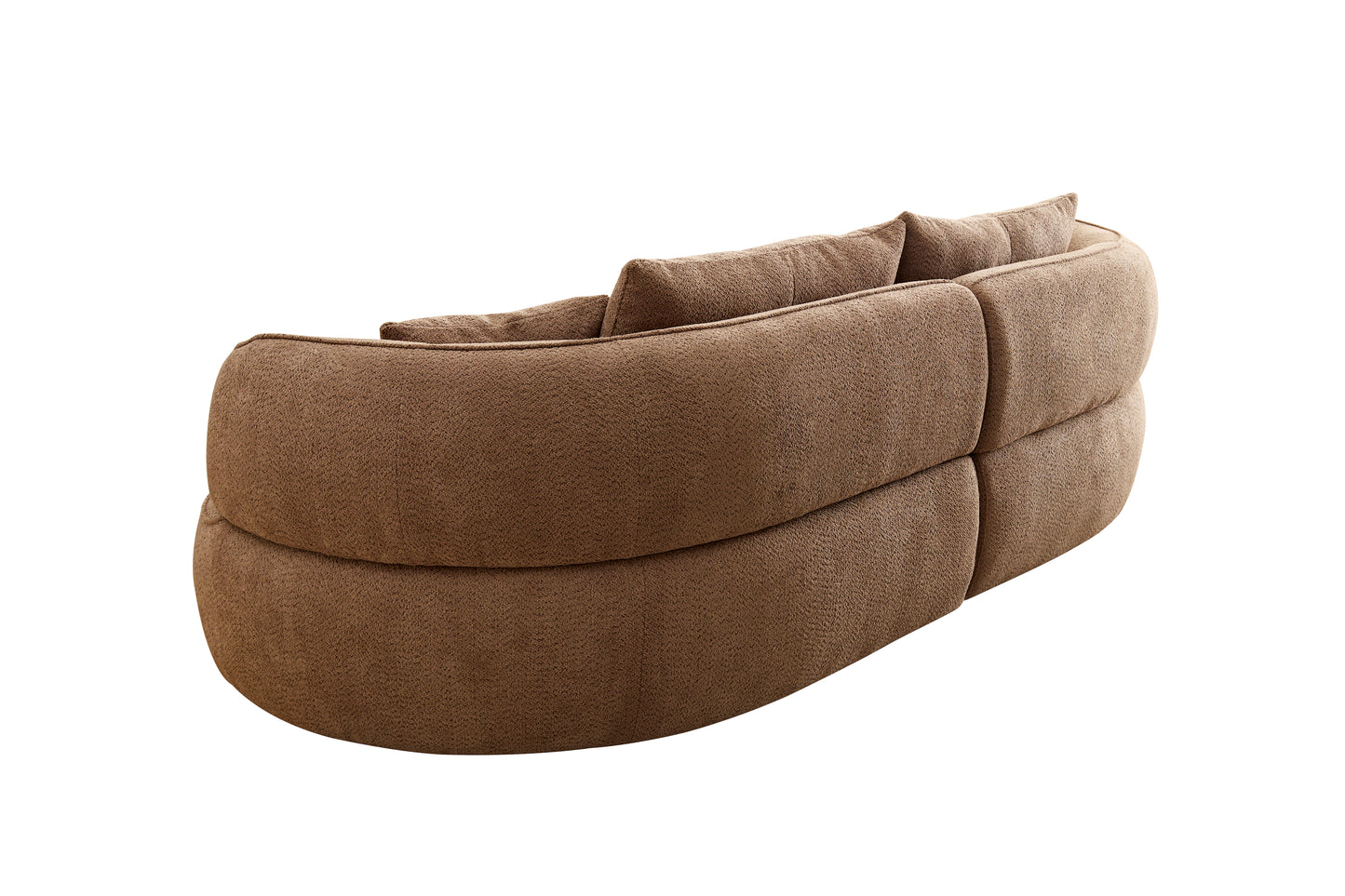 WKS7C Camel color combo sofa with detachable pillows, durable fabric, solid wood frame