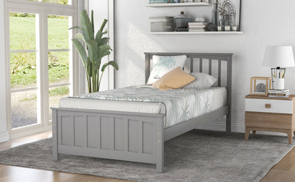 Wood Platform Bed Twin size Platform Bed, Gray