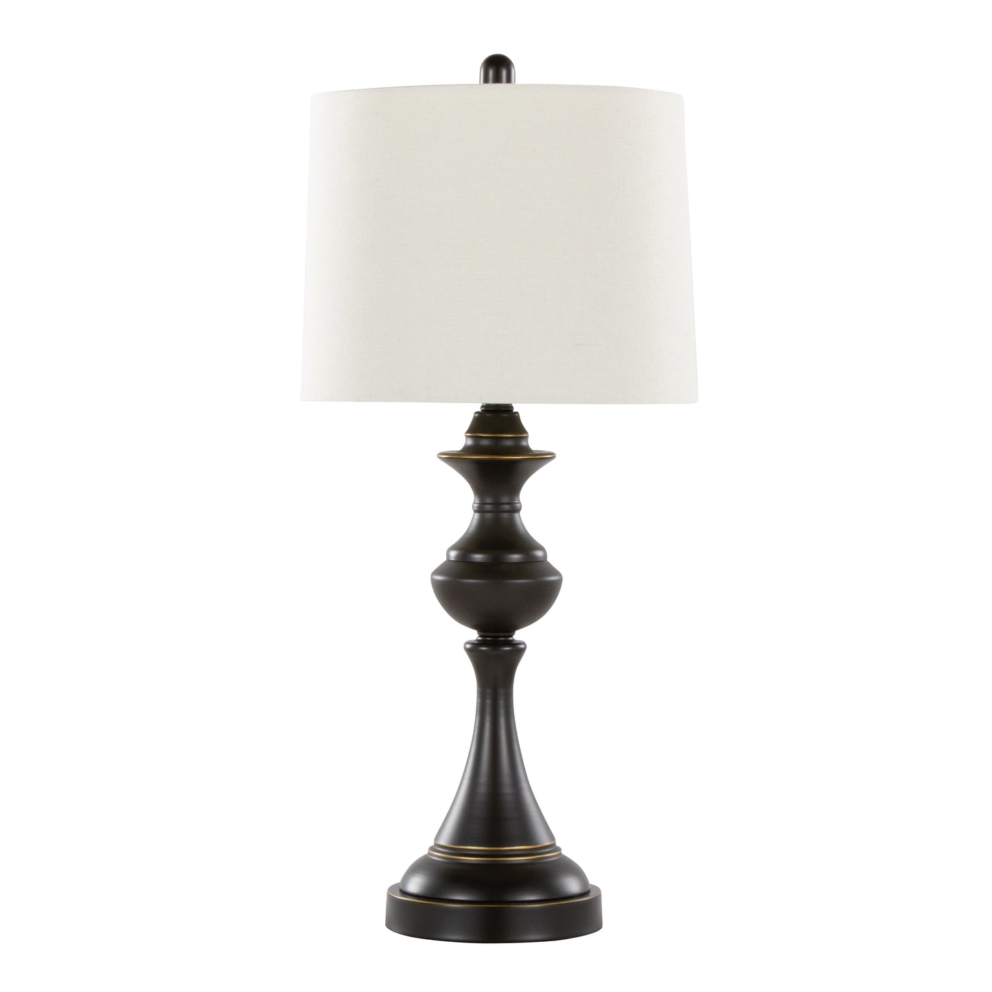 Montgomery 29" Contemporary Metal Table Lamp in Oil Rubbed Bronze with Off-White Linen Shade from Grandview Gallery by LumiSource - Set of 2