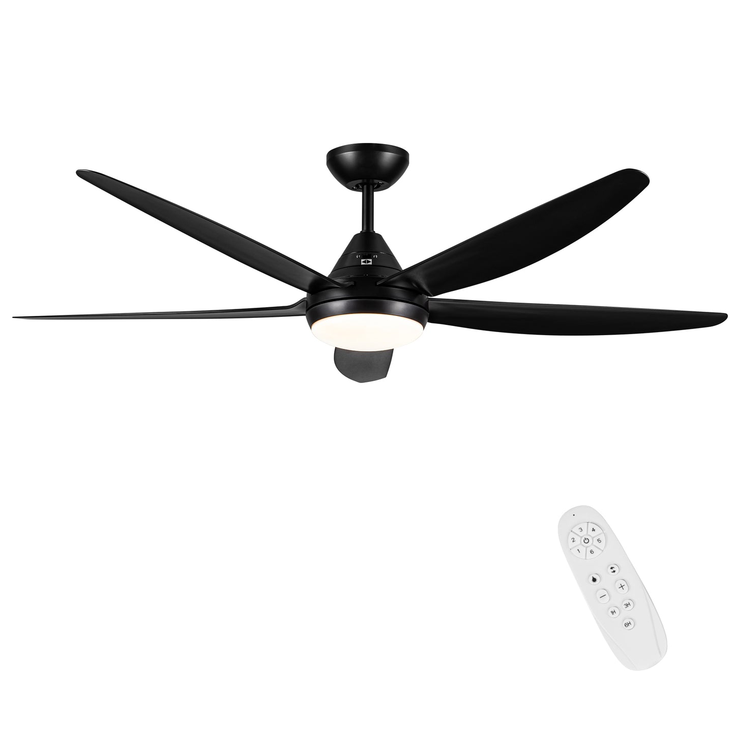 56 In Intergrated LED Ceiling Fan Lighting with Black ABS Blade