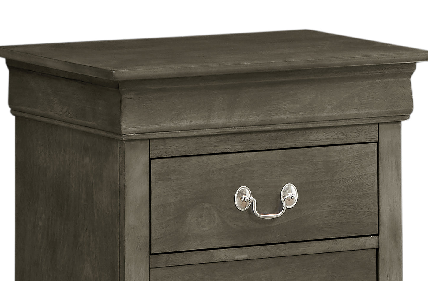 Elegant Gray Traditional Nightstand