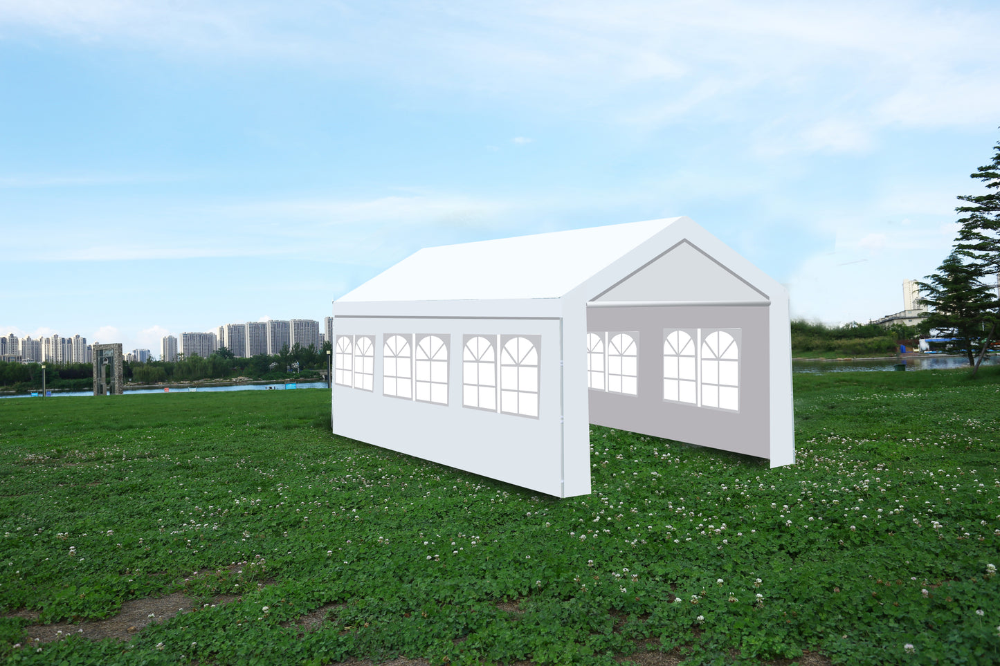 10'x20' Heavy Duty Carport Gazebo, Canopy Garage, Car Shelter with windows