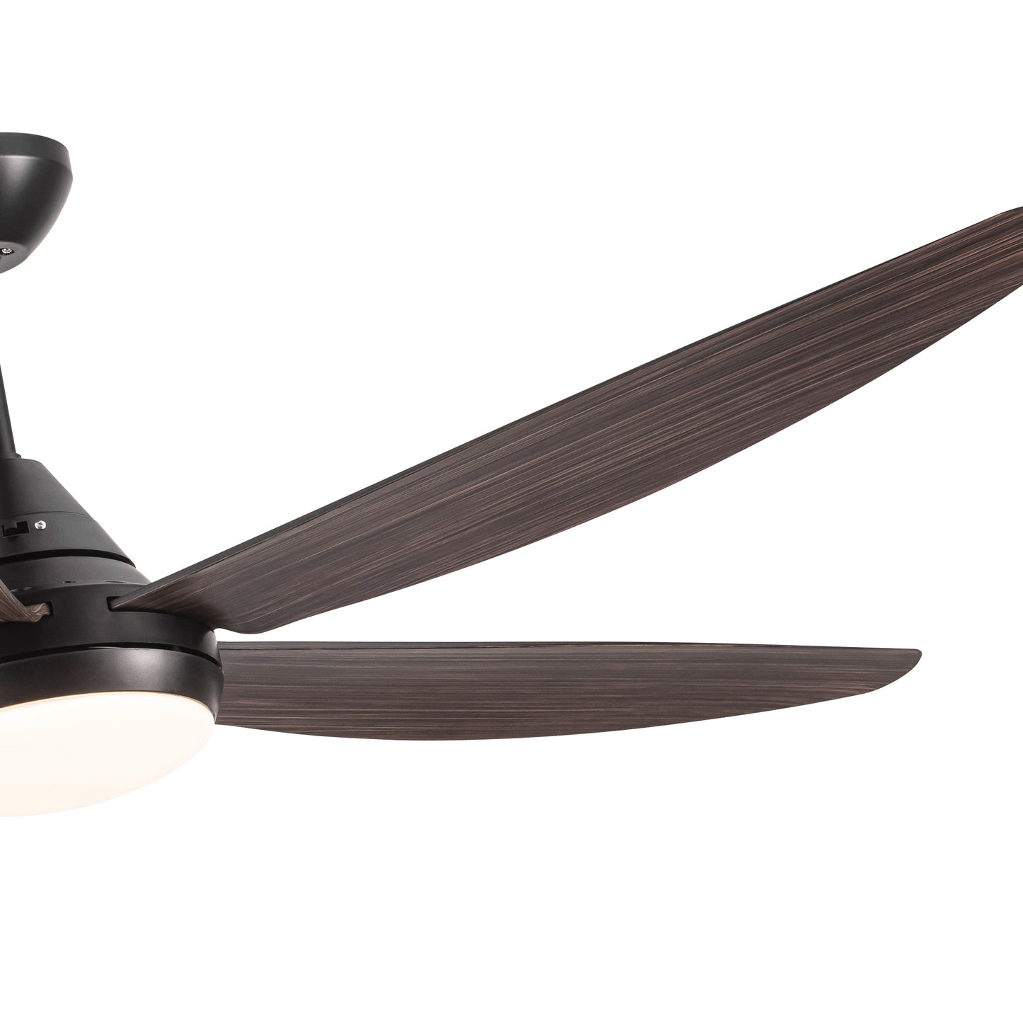 56 In Intergrated LED Ceiling Fan Lighting with Brown Wood Grain ABS Blade