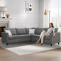 91*91" Modern Upholstered Living Room Sectional Sofa, L Shape Furniture Couch with 3 Pillows