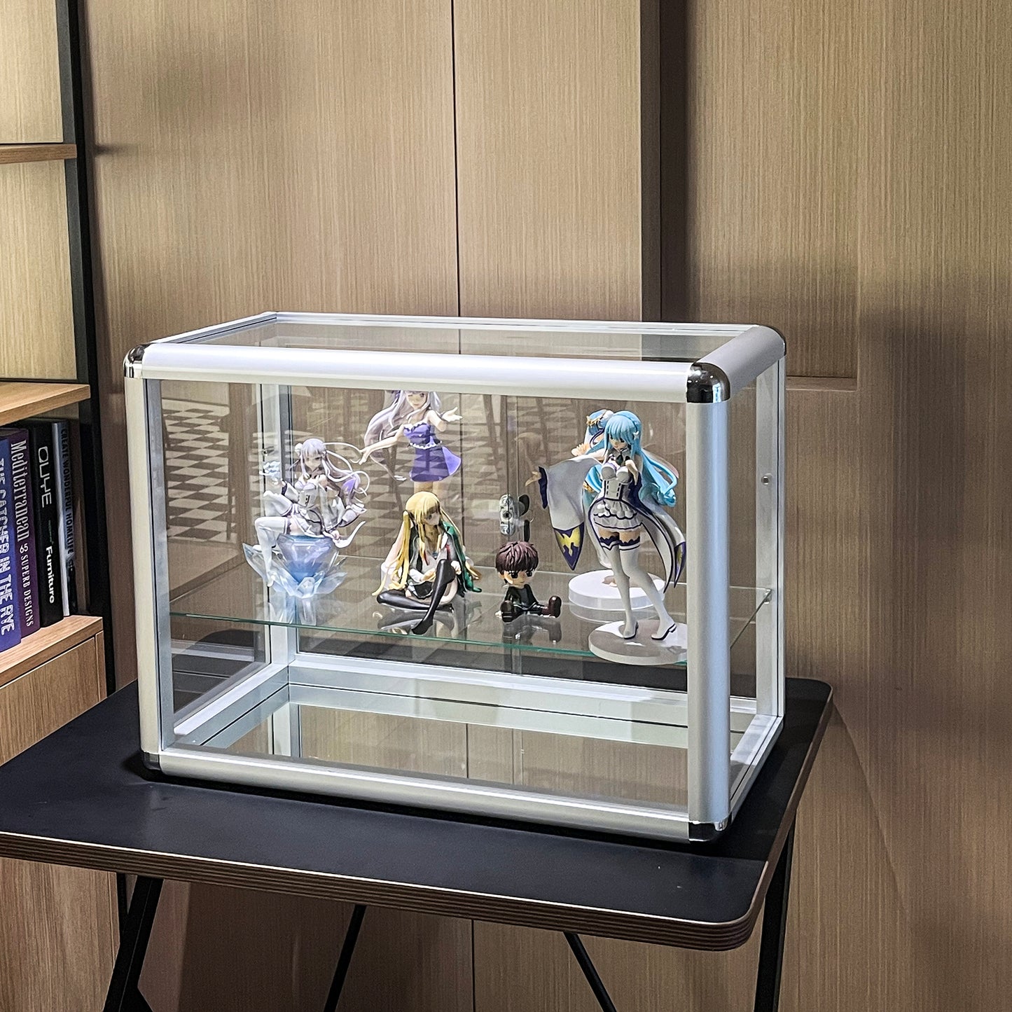 Tempered Glass Counter Top Display Showcase with Sliding Glass Door and Lock,Standard Aluminum Framing with Sliding Glass Door and Lock-display cabinet