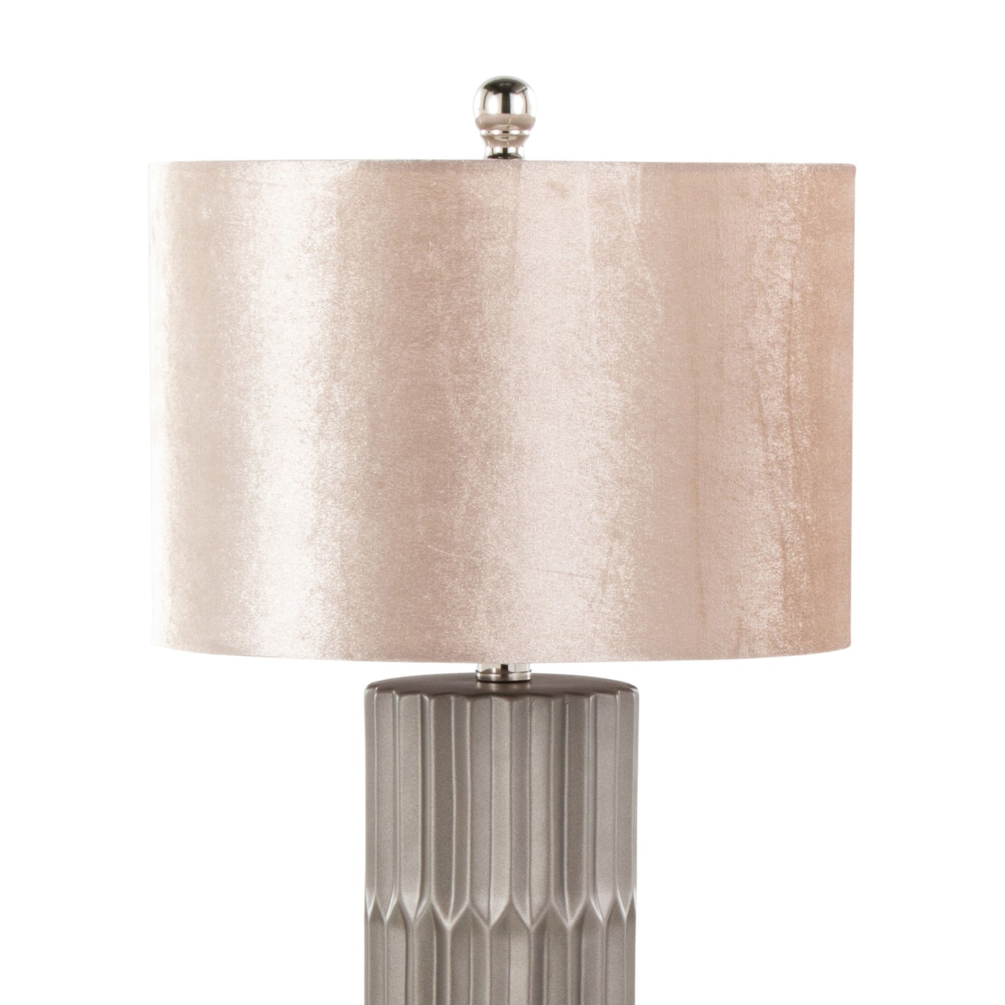 Tania 22" Contemporary Ceramic Table Lamp in Brown and Metallic Brown Ceramic with Champagne Shade by LumiSource