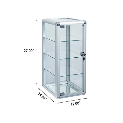 Tempered Glass Counter Top Display Showcase with Sliding Glass Door and Lock,Standard Aluminum Framing with Sliding Glass Door and Lock-display cabinet