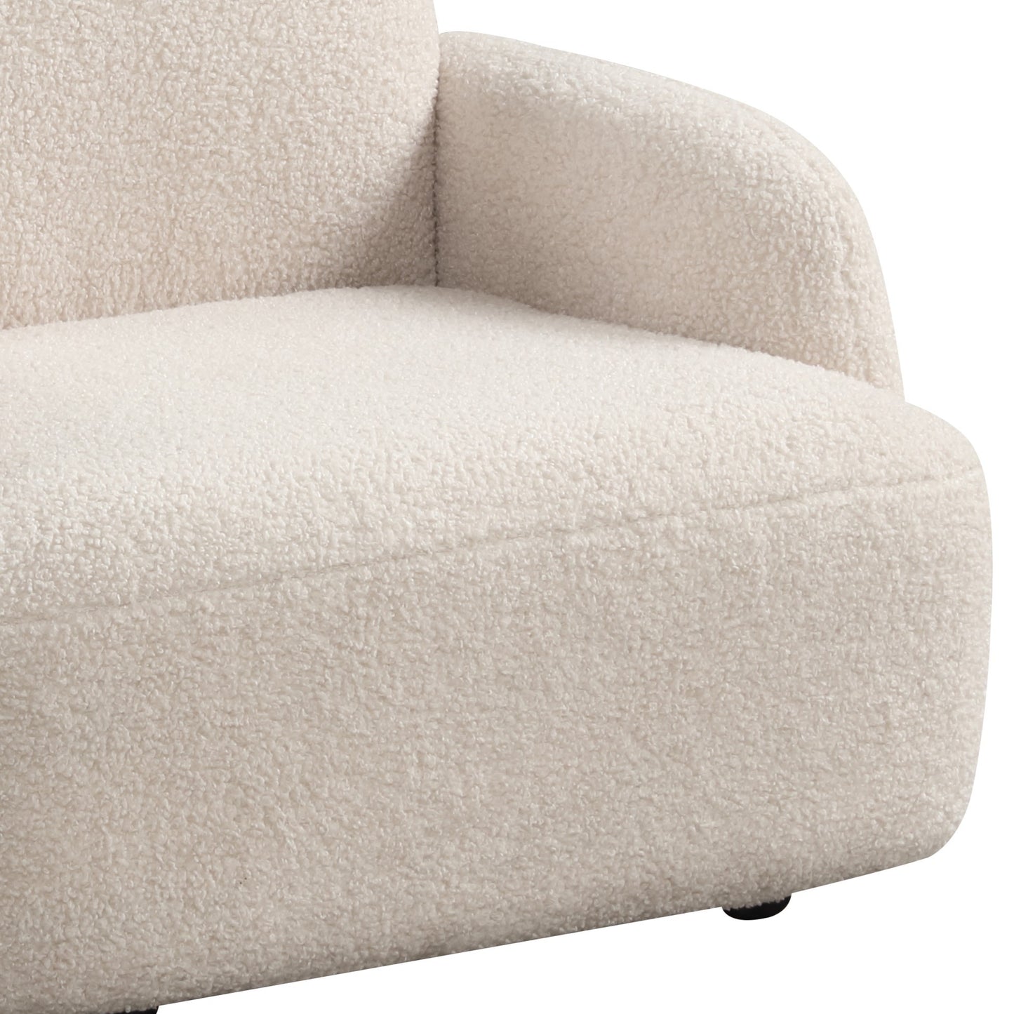 Raelynn 25.5"W Beige Sherpa Bear-Shaped Kids Armchair