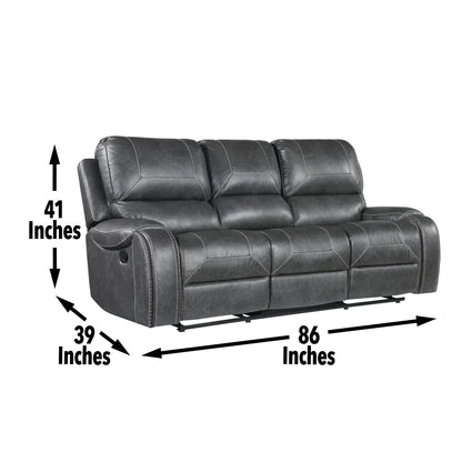 Keily - Manual Reclining Sofa - Gray