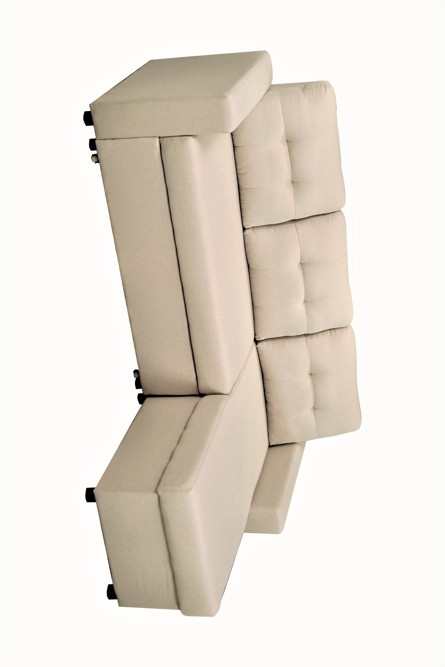 Container Furniture Direct Convertible L-Shaped Sectional Sleeper Sofa Bed, Stylish Apartment Furniture, Saving Pull Out Couch for Small Spaces and Living Rooms, Beige