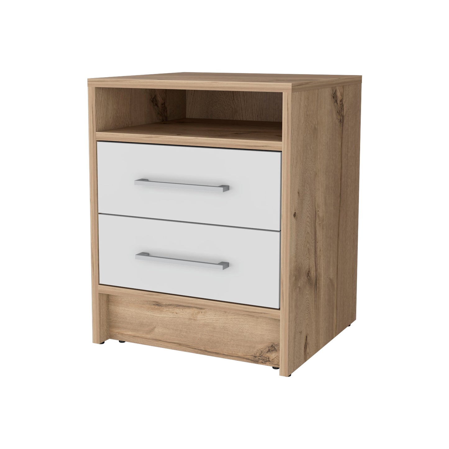 Philadelphia Nightstand, Two Drawers, Concealed Shelf