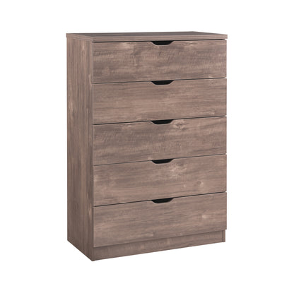 Functional 5 Drawer Chest in Hazelnut Finish