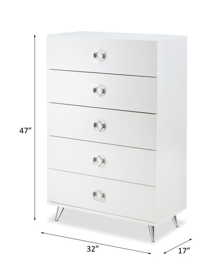 Elms White Finish Chest