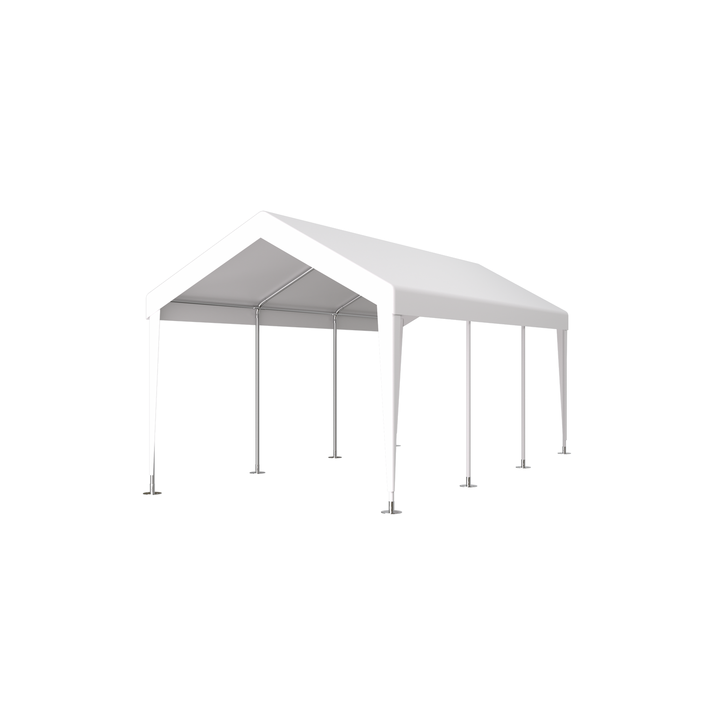 Carport 12' x 20' Portable Garage, Heavy Duty Car Port Canopy with 2 Roll-up Doors & 4 Ventilated Windows for Car, Truck, Boat, Garden Tools,white